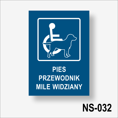 Pies przewodnik mile widziany Tabliczka informując o możliwości wprowadzenia psa przewodnika.