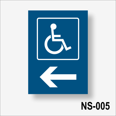 Wejście dla niepełnosprawnych w lewo Tabliczka niebieska