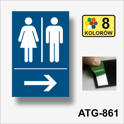 Toaleta w prawo - tabliczka-informacyjna-kierunkowa.