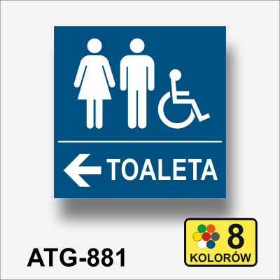 Do toalety w lewo - tabliczka-informacyjna-kierunkowa.