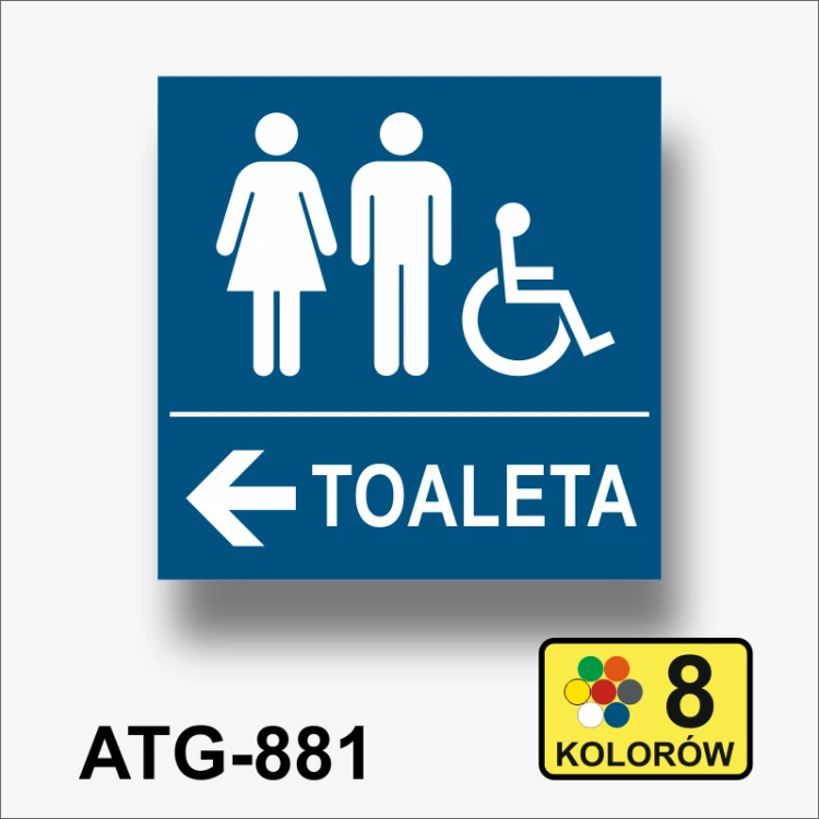 Do toalety w lewo - tabliczka-informacyjna-kierunkowa.