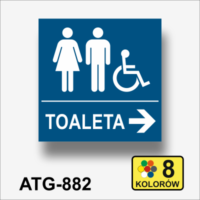 Do toalety w prawo - tabliczka-informacyjna-kierunkowa.