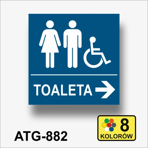Do toalety w prawo - tabliczka-informacyjna-kierunkowa.