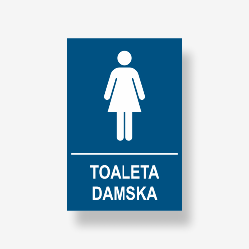 Tabliczka informacyjna na drzwi "Toaleta damska" z napisem