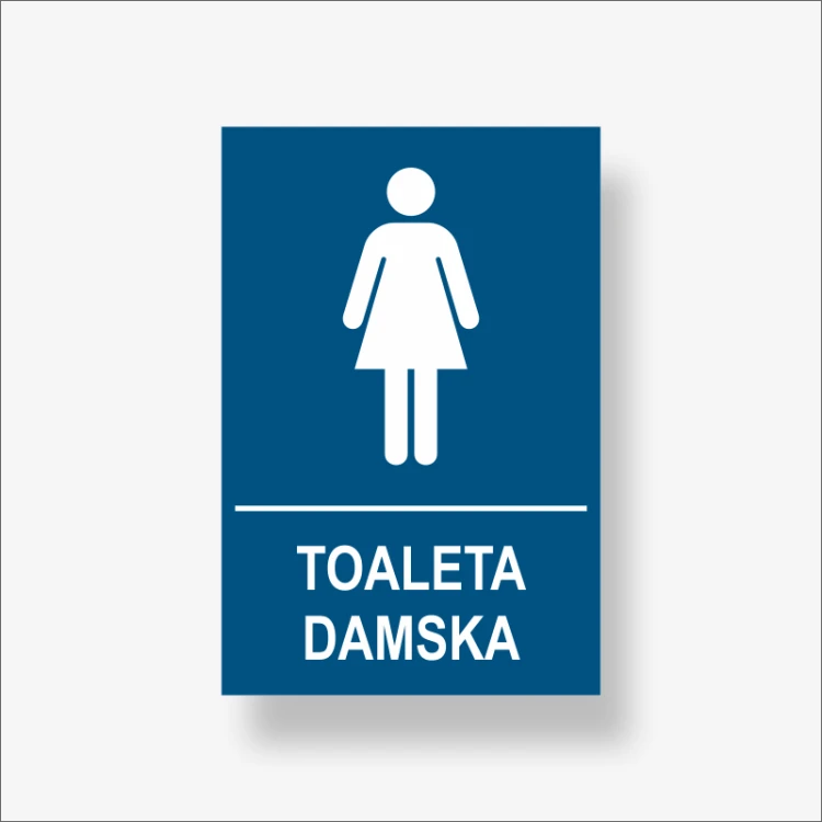 Tabliczka informacyjna na drzwi "Toaleta damska" z napisem