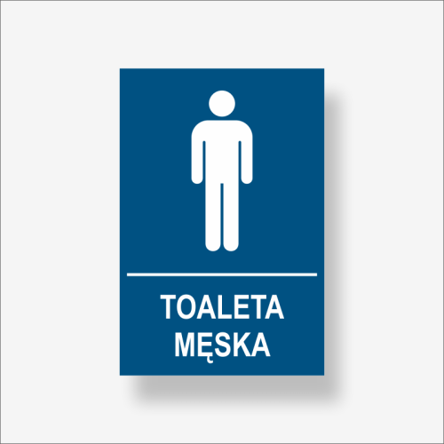 Toaleta męska tabliczka informacyjna kolor niebieski