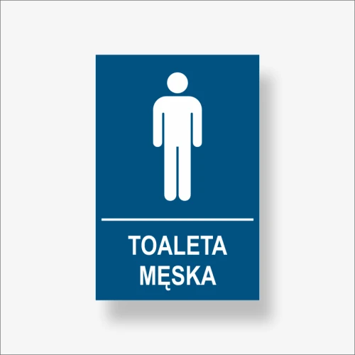 Toaleta męska tabliczka informacyjna kolor niebieski