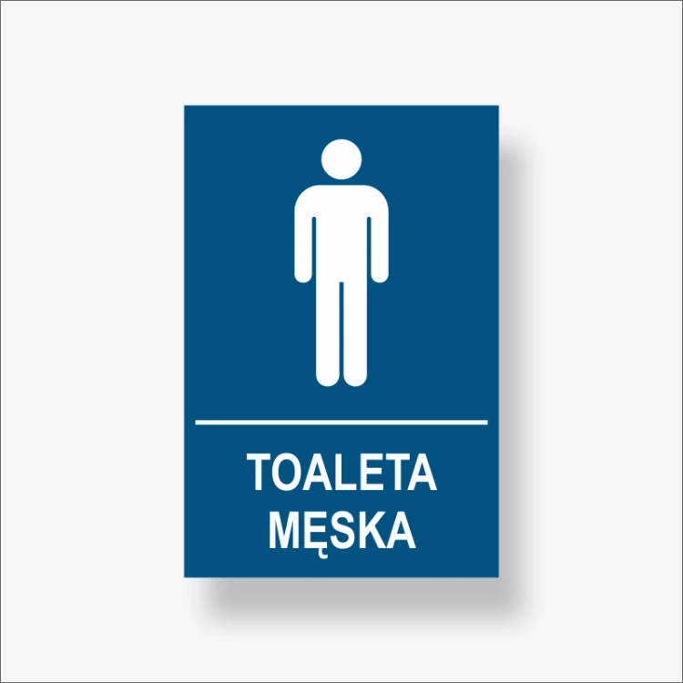 Toaleta męska tabliczka informacyjna kolor niebieski