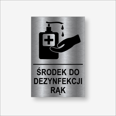 Środek do dezynfekcji rąk - tabliczka grawerowana kolory do wyboru.