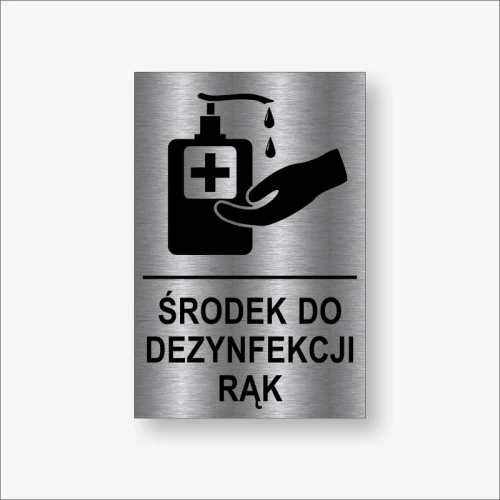 Środek do dezynfekcji rąk - tabliczka grawerowana kolory do wyboru.
