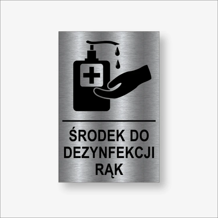 Środek do dezynfekcji rąk - tabliczka grawerowana kolory do wyboru.