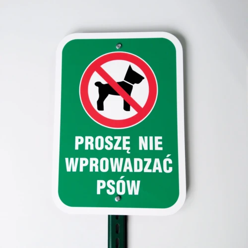 Proszę nie wprowadzać psów Tabliczka na trawnik zielona
