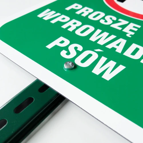 Proszę nie wprowadzać psów Tabliczka na trawnik mocowanie słupka