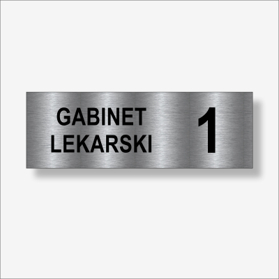 Gabinet lekarski numer - tabliczka na drzwi z numerem gabinetu