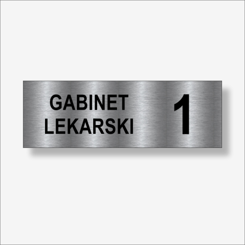 Gabinet lekarski numer - tabliczka na drzwi z numerem gabinetu
