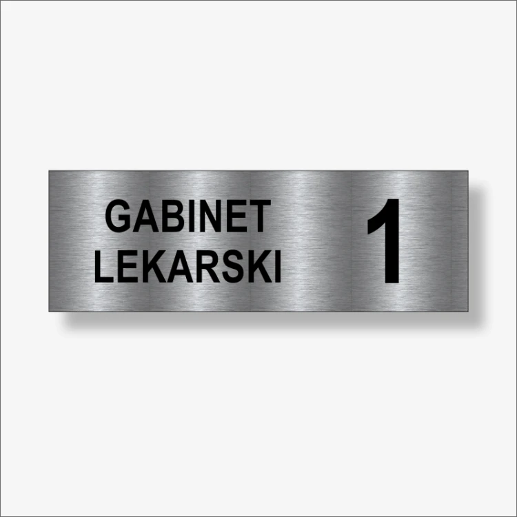 Gabinet lekarski numer - tabliczka na drzwi z numerem gabinetu