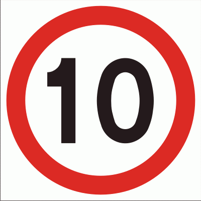 Znak BH004 - Znak drogowy B-33 Ograniczenie prędkości do 10 km