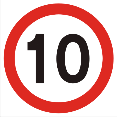 Znak BH004 - Znak drogowy B-33 Ograniczenie prędkości do 10 km