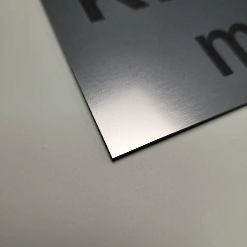 Numer klatki  - Tabliczka informacyjna grawerowana kolor stalowy szczotkowany