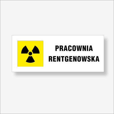 Pracownia rentgenowska znak 250 x 100 mm.
