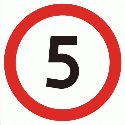 Znak BH003 - Znak drogowy B-33 Ograniczenie prędkości do 5 km