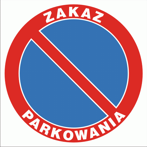 Znak BH009 - Znak drogowy  Zakaz parkowania