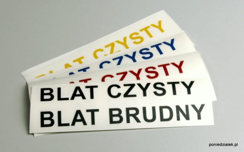 Blat czysty / blat brudny naklejka