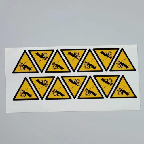 Niebezpieczeństwo wciągnięcia w łańcuch naklejka