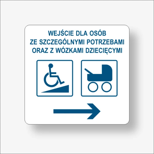 Do wejścia dla niepełnosprawnych w prawo.