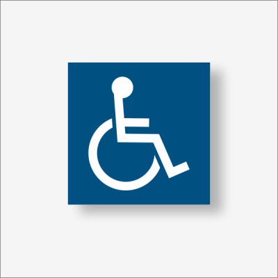 Dostępne dla osób poruszających się na wózkach inwalidzkich piktogram niebieski