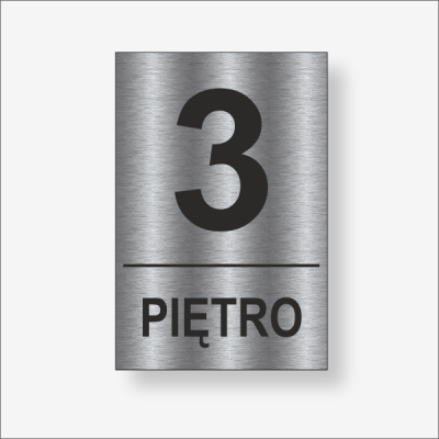 Numer piętra tabliczka kolor stalowy szczotkowany.png