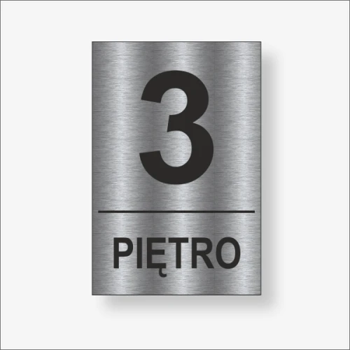 Numer piętra tabliczka kolor stalowy szczotkowany.png