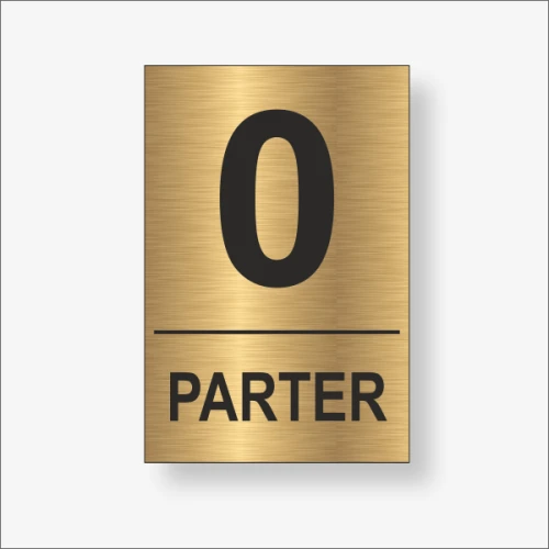 Numer piętra Parter tabliczka kolor złoty szczotkowany.png