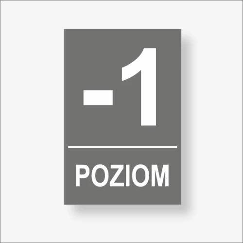 Numer piętra Pozom -1  tabliczka kolor szary z białym grawerem.png