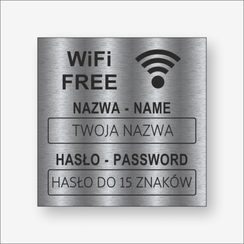 WiFi Free Nazwa i hasło grawerowane Tabliczka 
informacyjna personalizowana.png