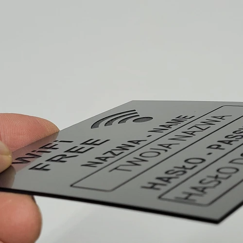 WiFi Free Nazwa i hasło grawerowane Tabliczka 
informacyjna personalizowana stalowa szczotkowana