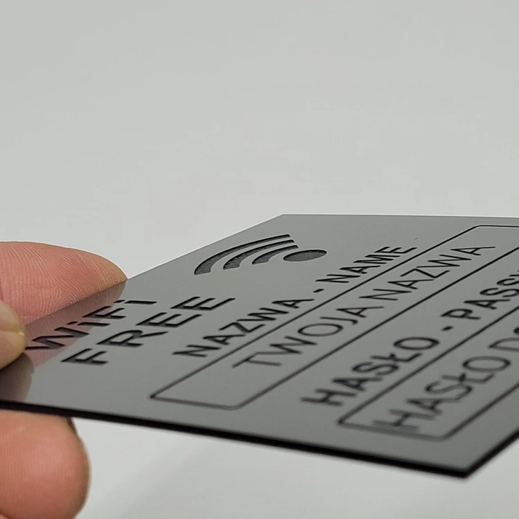 WiFi Free Nazwa i hasło grawerowane Tabliczka 
informacyjna personalizowana stalowa szczotkowana