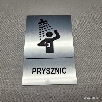 Prysznic natrysk tabliczka grawerowana
