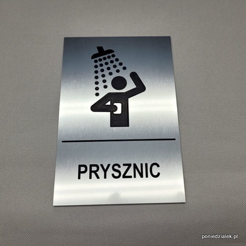 Prysznic natrysk tabliczka grawerowana
