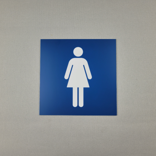 Toaleta damska - tabliczka informacyjna niebieska