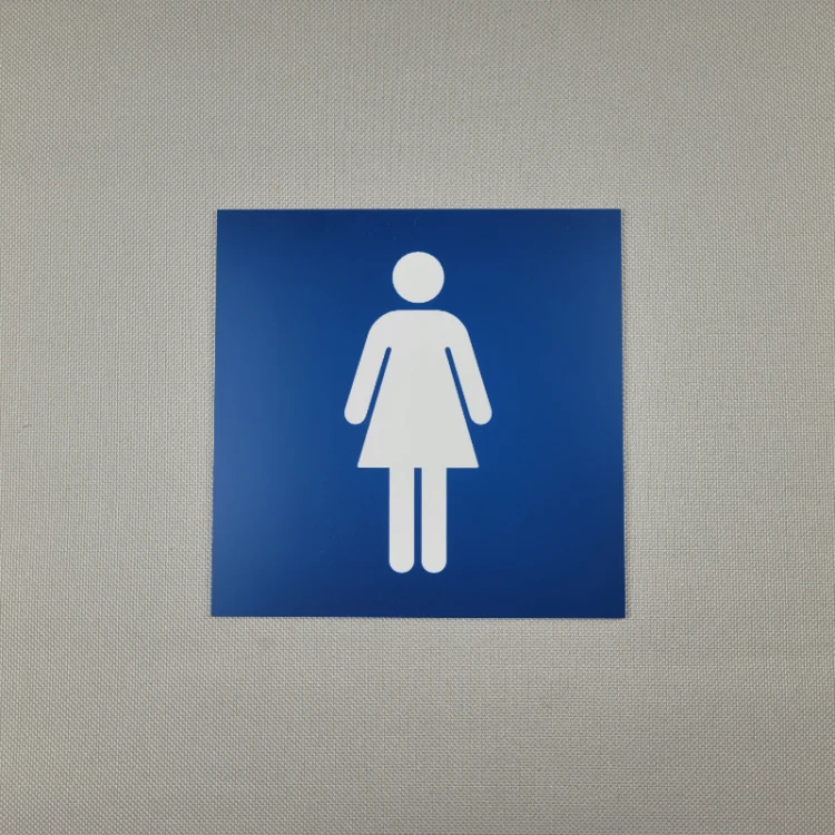 Toaleta damska - tabliczka informacyjna niebieska