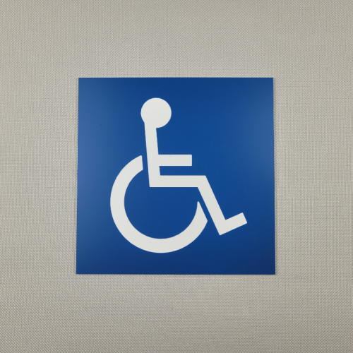 Toaleta dla niepełnosprawnych - tabliczka-informacyjna niebieska