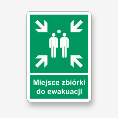 Miejsce zbiórki do ewakuacji tablica z kompozytu aluminiowego.