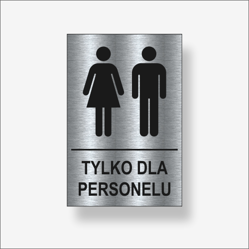 Tabliczka informacyjna na drzwi "Toaleta dla personelu" z opisem
