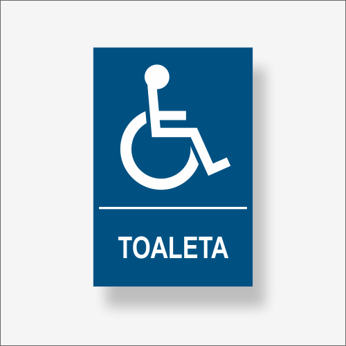 Tabliczka informacyjna na drzwi "Toaleta dla niepełnosprawnych" z napisem