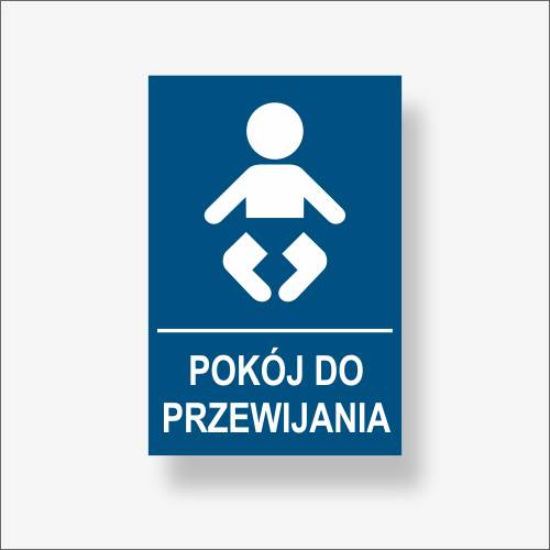 Tabliczka informacyjna na drzwi "Pokój do przewijania dzieci" z opisem