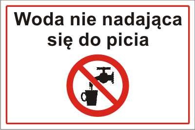 Tabliczka informacyjna Woda nie nadająca się do picia
