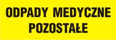 Naklejka AW036 - "Odpady medyczne pozostałe"