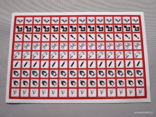 Naklejki chemiczne GHS małe