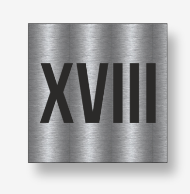 Numer cyfry rzymskie kolor stalowy szczotkowany.png